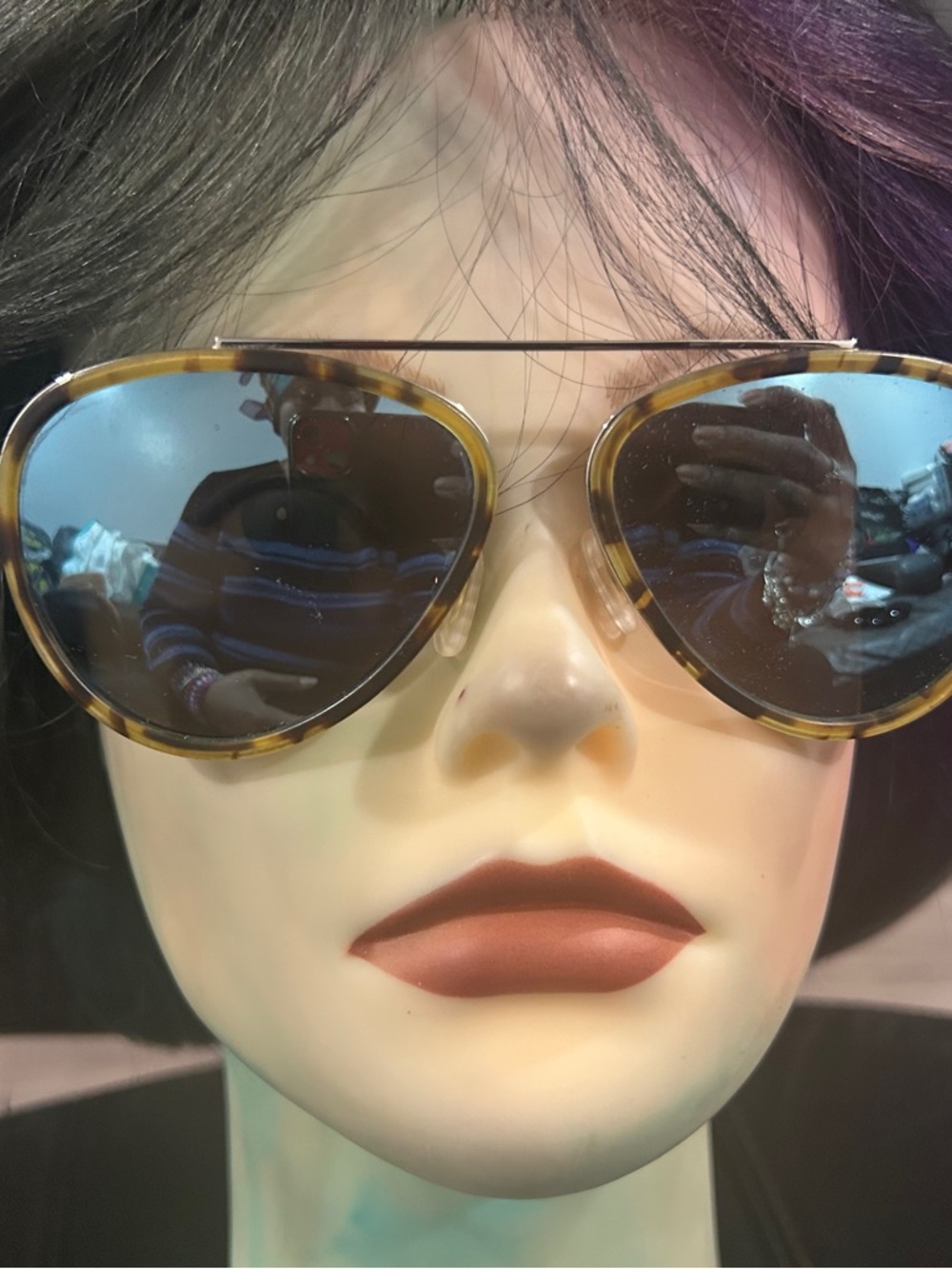 Sundance Tortoiseshell Aviator Sunglasses with Blue Lenses